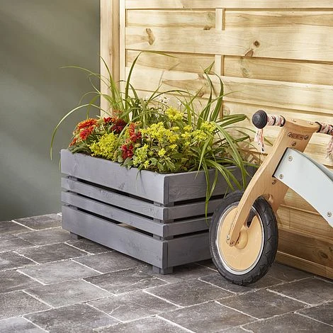 Cerland Geteborg Outdoor Rectangular Wooden Planter 62cm 1 Cerland Geteborg Outdoor Rectangular Wooden Planter 62cm
