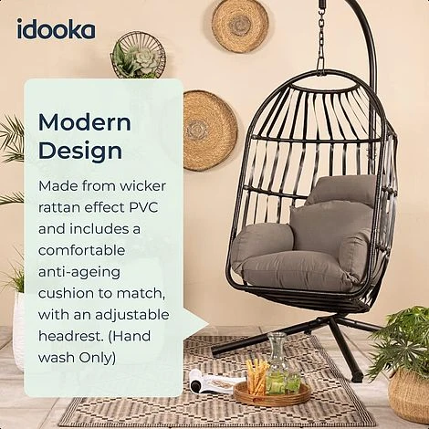 Idooka Rattan Hanging Garden Egg Chair 2 Idooka Rattan Hanging Garden Egg Chair - Image 2