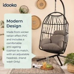 Idooka Rattan Hanging Garden Egg Chair 11 Idooka Rattan Hanging Garden Egg Chair -Bloom Haven Herbaceous Perennials Deals Store 0220Lifestyle20 20Modern20Design