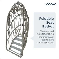 Idooka Rattan Hanging Garden Egg Chair 12 Idooka Rattan Hanging Garden Egg Chair -Bloom Haven Herbaceous Perennials Deals Store 0320Foldable