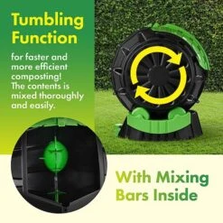 Tumbling Barrel Rolling 50L Composter -Bloom Haven Herbaceous Perennials Deals Store 03 Faster composting