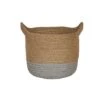 Geilo Jute Grey Lined Basket H27Cm D28Cm