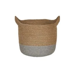 Geilo Jute Grey Lined Basket H27Cm D28Cm