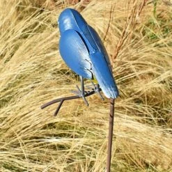 Metal Kingfisher Garden Stake 1m Tall Outdoor Bird Ornament -Bloom Haven Herbaceous Perennials Deals Store 2454 6