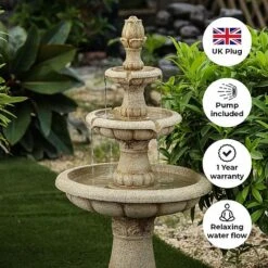 Versailles 3 Tier Fountain Garden Water Feature 8 Versailles 3 Tier Fountain Garden Water Feature -Bloom Haven Herbaceous Perennials Deals Store 3 tier