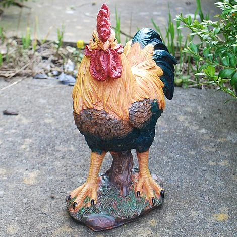 Standing Cockerel Bird Garden Animal Ornament 2 Standing Cockerel Bird Garden Animal Ornament - Image 2