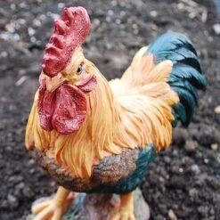 Standing Cockerel Bird Garden Animal Ornament 11 Standing Cockerel Bird Garden Animal Ornament -Bloom Haven Herbaceous Perennials Deals Store 3210S 2