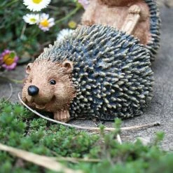 Set Of 3 Hedgehog Garden Animal Ornaments Outdoor Statues -Bloom Haven Herbaceous Perennials Deals Store 3439 3