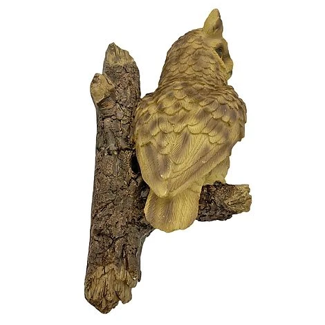 Wall Mountable Eagle Owl Bird On A Branch Garden Ornament 3 Wall Mountable Eagle Owl Bird On A Branch Garden Ornament - Image 3
