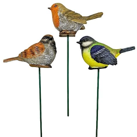 3 Garden Birds On Sticks Outdoor Ornaments 2 3 Garden Birds On Sticks Outdoor Ornaments - Image 2