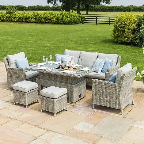 Maze Rattan Oxford Sofa Dining Set With Ice Bucket & Rising Table 1 Maze Rattan Oxford Sofa Dining Set With Ice Bucket & Rising Table