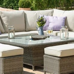 Maze Rattan Winchester Royal Corner Dining Ice Bucket & Rising Table Set -Bloom Haven Herbaceous Perennials Deals Store 402115 3