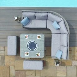 Maze Rattan Oxford Royal Corner Dining Set With Firepit Table -Bloom Haven Herbaceous Perennials Deals Store 403052 10