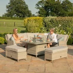Maze Rattan Oxford Royal Corner Dining Set With Firepit Table -Bloom Haven Herbaceous Perennials Deals Store 403052 8