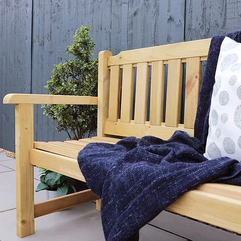 Waltons 2 Seater Pressure Treated Wooden Garden Bench 4ft 2 Waltons 2 Seater Pressure Treated Wooden Garden Bench 4ft - Image 2