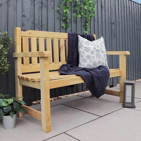 Waltons 2 Seater Pressure Treated Wooden Garden Bench 4ft 1 Waltons 2 Seater Pressure Treated Wooden Garden Bench 4ft