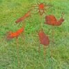 5 Metal Insect Garden Stake Ornaments