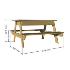 Soulet Childrens Wooden Picnic Table With Sandpit -Bloom Haven Herbaceous Perennials Deals Store 782714 VISUEL DIM PRODUIT