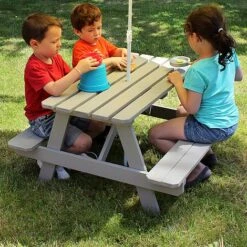 Soulet Childrens Garden Picnic Table Grey -Bloom Haven Herbaceous Perennials Deals Store 783568 AMB 01