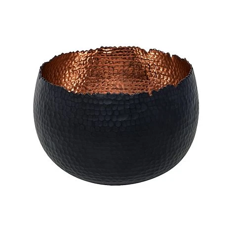 Hammered Bowl Black/Copper 19Cm 1 Hammered Bowl Black/Copper 19Cm