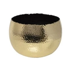Hammered Bowl Gold/Black 19Cm