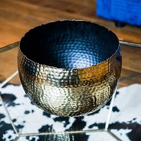 Hammered Bowl Gold/Black 30Cm 6 Hammered Bowl Gold/Black 30Cm - Image 6