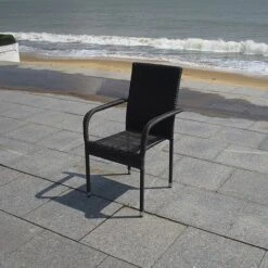 Albany Garden Rectangular Rattan Dining Set 6 Seater Grey Stackable -Bloom Haven Herbaceous Perennials Deals Store ALBSET6Gchair