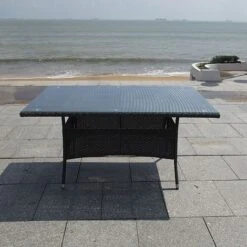 Albany Garden Rectangular Rattan Dining Set 6 Seater Grey Stackable -Bloom Haven Herbaceous Perennials Deals Store ALBSET6TGTable