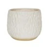 Arles Leaf Embossed White Planter H20Cm W22Cm