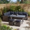 Rowlinson Garden Rattan Corner Sofa Dining Set Grey 8 Seater