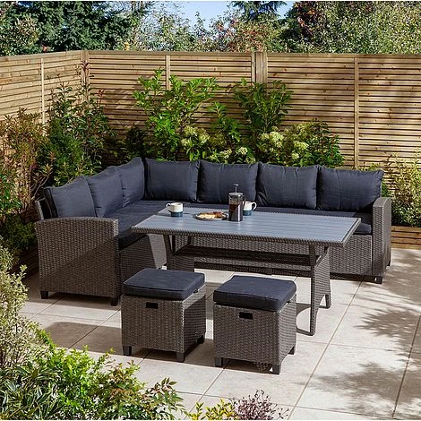 Rowlinson Garden Rattan Corner Sofa Dining Set Grey 8 Seater 1 Rowlinson Garden Rattan Corner Sofa Dining Set Grey 8 Seater