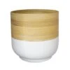 Bamboo White Planter D28Cm