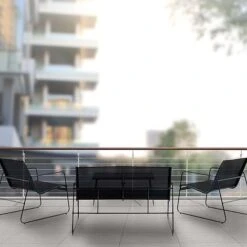 Idooka 4 Seater Black Mesh Lounge Sofa Set -Bloom Haven Herbaceous Perennials Deals Store Balcony1