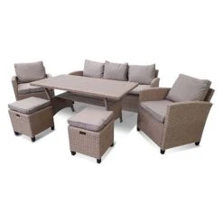 Rowlinson Albany Rattan Garden Sofa Dining Set 7 Seat Oatmeal 7 Rowlinson Albany Rattan Garden Sofa Dining Set 7 Seat Oatmeal -Bloom Haven Herbaceous Perennials Deals Store Bude Oatmeal