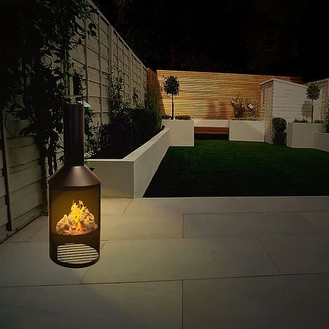 Idooka Black Chiminea Outdoor Heating Fire Pit 5 Idooka Black Chiminea Outdoor Heating Fire Pit - Image 5