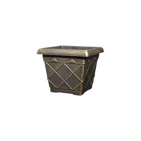 Tuscany Planter Roman Square 31cm Black Bronze Effect 1 Tuscany Planter Roman Square 31cm Black Bronze Effect