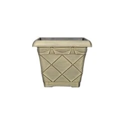 Tuscany Planter Roman Square 31cm - Ebony Grey Effect