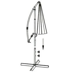 Idooka 300cm Grey Cantilever Garden Parasol - Patio Umbrella & Sun Shade -Bloom Haven Herbaceous Perennials Deals Store Construction2