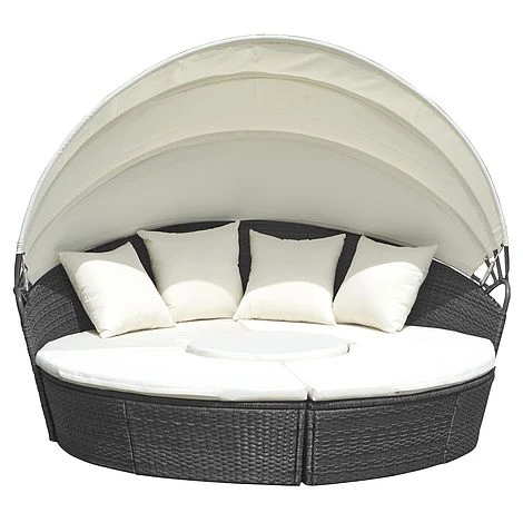 Rattan Day Bed With Table - 180cm 4 Rattan Day Bed With Table - 180cm - Image 4