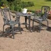 Three-Piece Rose Armchair Bistro Set - Pewter