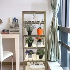 Idooka Natural Ladder Storage Shelves -Bloom Haven Herbaceous Perennials Deals Store Deskside