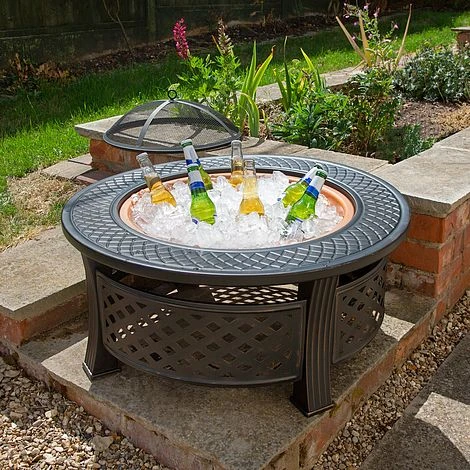 Round Steel Firepit With Copper Effect Bowl 2 Round Steel Firepit With Copper Effect Bowl - Image 2