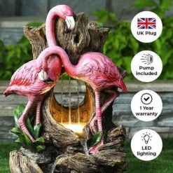 Flamingo LED Garden Water Feature -Bloom Haven Herbaceous Perennials Deals Store Flamingo edit