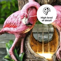 Flamingo LED Garden Water Feature -Bloom Haven Herbaceous Perennials Deals Store Flamingo edit2