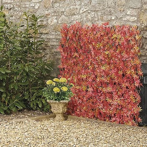 Expandable Artificial Red Acer Hedge Trellis 1 Expandable Artificial Red Acer Hedge Trellis