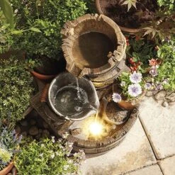 Cascading Barrel Water Feature And Planter 10 Cascading Barrel Water Feature And Planter -Bloom Haven Herbaceous Perennials Deals Store G1393 3 1000x1000 1