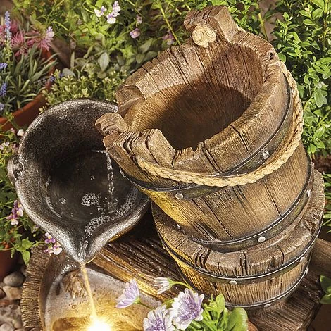 Cascading Barrel Water Feature And Planter 4 Cascading Barrel Water Feature And Planter - Image 4
