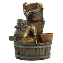 Cascading Barrel Water Feature And Planter 15 Cascading Barrel Water Feature And Planter -Bloom Haven Herbaceous Perennials Deals Store G1393 9 1000x1000 1