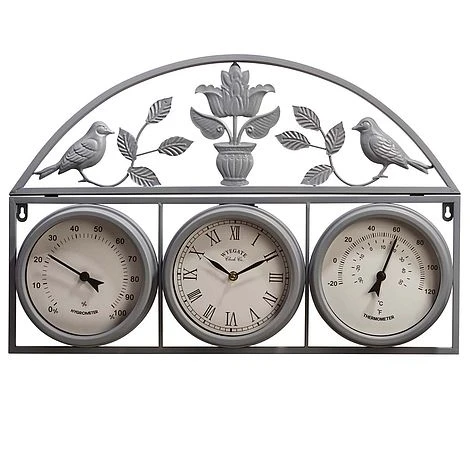 Garden Wall Clock - Grey 2 Garden Wall Clock - Grey - Image 2