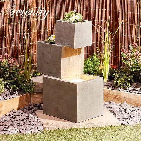 Serenity Cascade Water Feature With Planters 1 Serenity Cascade Water Feature With Planters